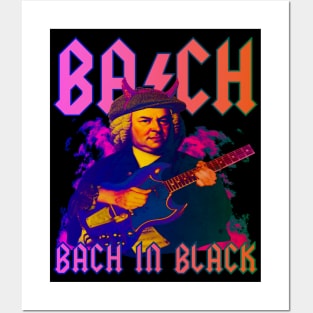 BACH Tie Dye - Bach In Black - Johann Sebastian Bach Psychedelic 60's 70's Rock Band Posters and Art
